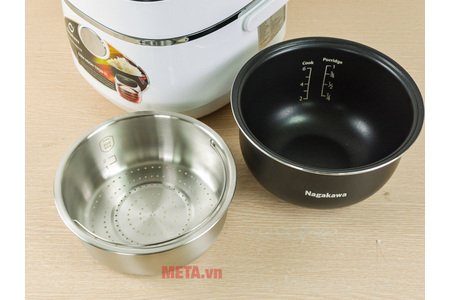 Nồi cơm điện cảm ứng Nagakawa NAG0136 (1.2 lít - 500W) - Màu sắc: Trắng