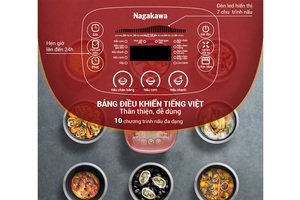 Nồi cơm điện tử lòng niêu Nagakawa NAG0135 (1.8L - 900W) - Tích hợp 10 chương trình nấu