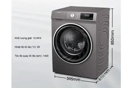 Máy giặt Hisense WFQY9514EVJMT cửa trước 9.5 kg