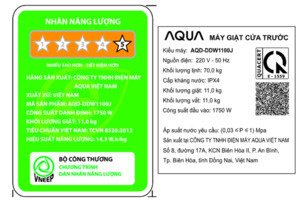 Máy giặt Aqua Inverter 11 kg AQD-DDW1100J BK