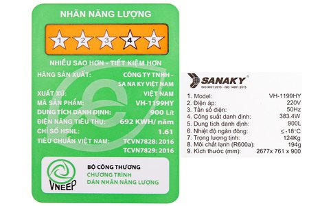 Tủ đông 1 ngăn Sanaky VH-1199HYK 900 lít