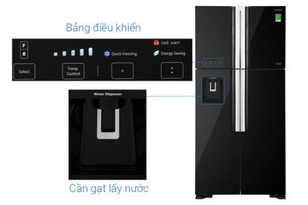 Tủ lạnh Hitachi Inverter 540 lít Multi Door R-FW690PGV7 GBK