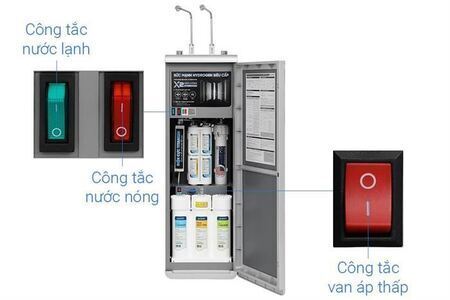 Máy lọc nước RO nóng nguội lạnh Hydrogen ion kiềm Hòa Phát HPA885 12 lõi