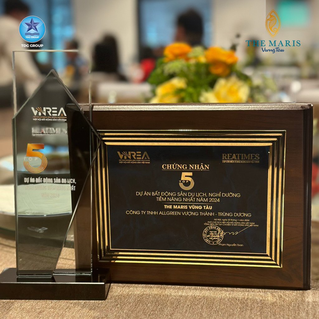 the maris vũng tàu đạt top 5 dự án bất động sản du lịch, nghỉ dưỡng tiềm năng nhất năm 2024