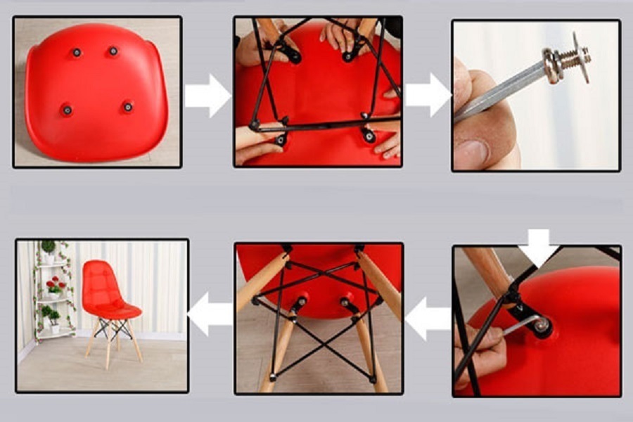 ghế eames không tay chân gỗ ag-07