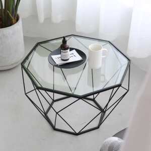 Bàn trà kim cương mặt kính trong AG13