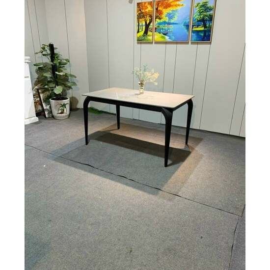 Bàn ăn mặt đá chân Loft cao cấp AG08