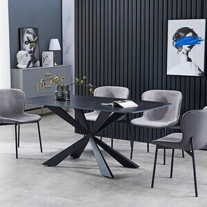 Bàn ăn mặt đá chân hình sao cao cấp AG27