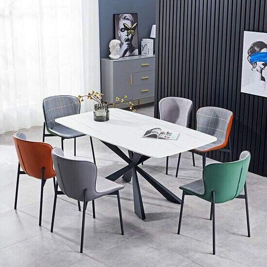 Bàn ăn mặt đá chân hình sao cao cấp AG27