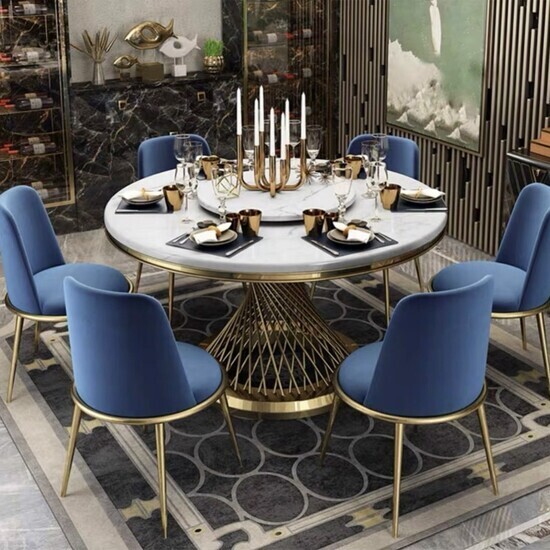 Bàn tròn xoay 2 mặt đá cao cấp AG31