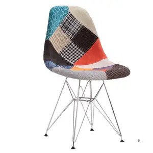 Ghế thổ cẩm không tay chân mạ xi A-40