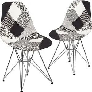 Ghế thổ cẩm không tay chân mạ xi A-40