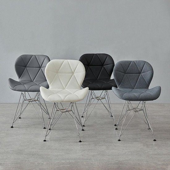 Ghế da tam giác chân sắt mạ A-47