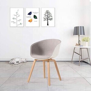 Ghế nhựa bọc vải chân sắt giả gỗ A-45