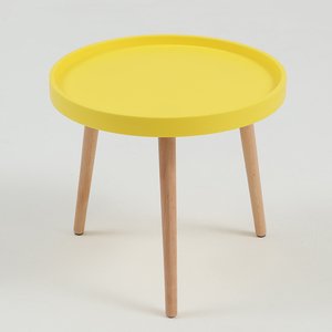 Bàn tròn nhựa chân gỗ A-24