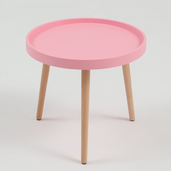 Bàn tròn nhựa chân gỗ A-24