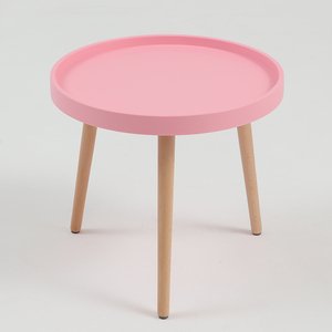 Bàn tròn nhựa chân gỗ A-24