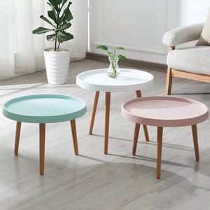 Bàn tròn nhựa chân gỗ A-24