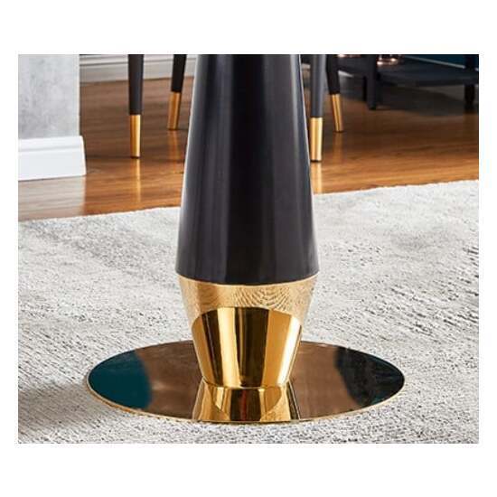 Bàn tròn khung inox mạ vàng chân đen A-23