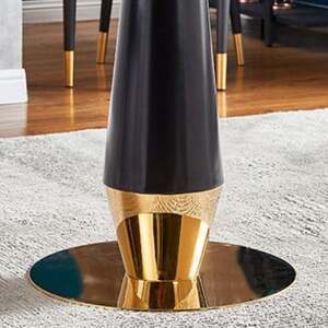 Bàn tròn khung inox mạ vàng chân đen A-23