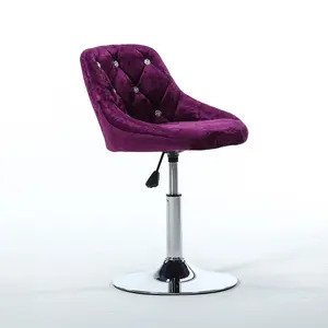 Ghế cafe nhung chân bánh xe xoay A-70