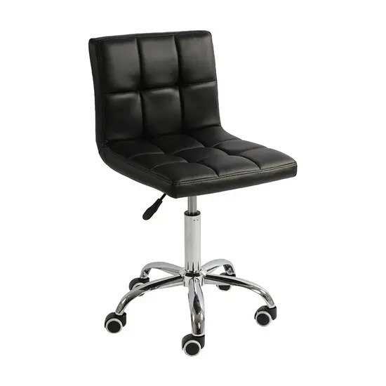 Ghế cafe da kẻ ô chân trụ xoay A-67