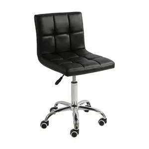 Ghế cafe da kẻ ô chân trụ xoay A-67