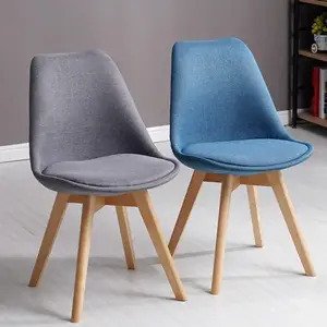 Ghế eames đệm bọc vải chân gỗ AG-06