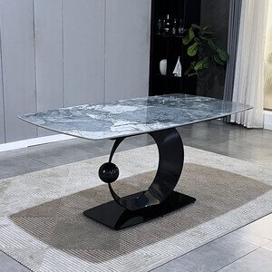 Bàn ăn mặt đá chân vầng trăng khuyết AG26