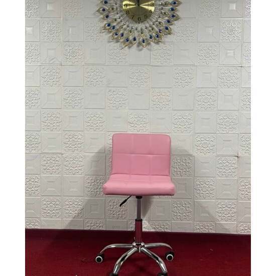 Ghế cafe da kẻ ô chân trụ xoay A-67