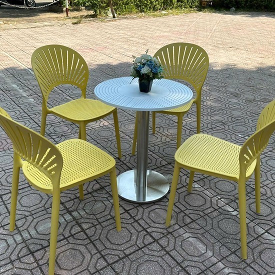 Ghế Nhựa Đúc Lưng Cánh Hoa