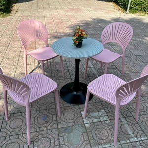 Ghế Nhựa Đúc Lưng Cánh Hoa