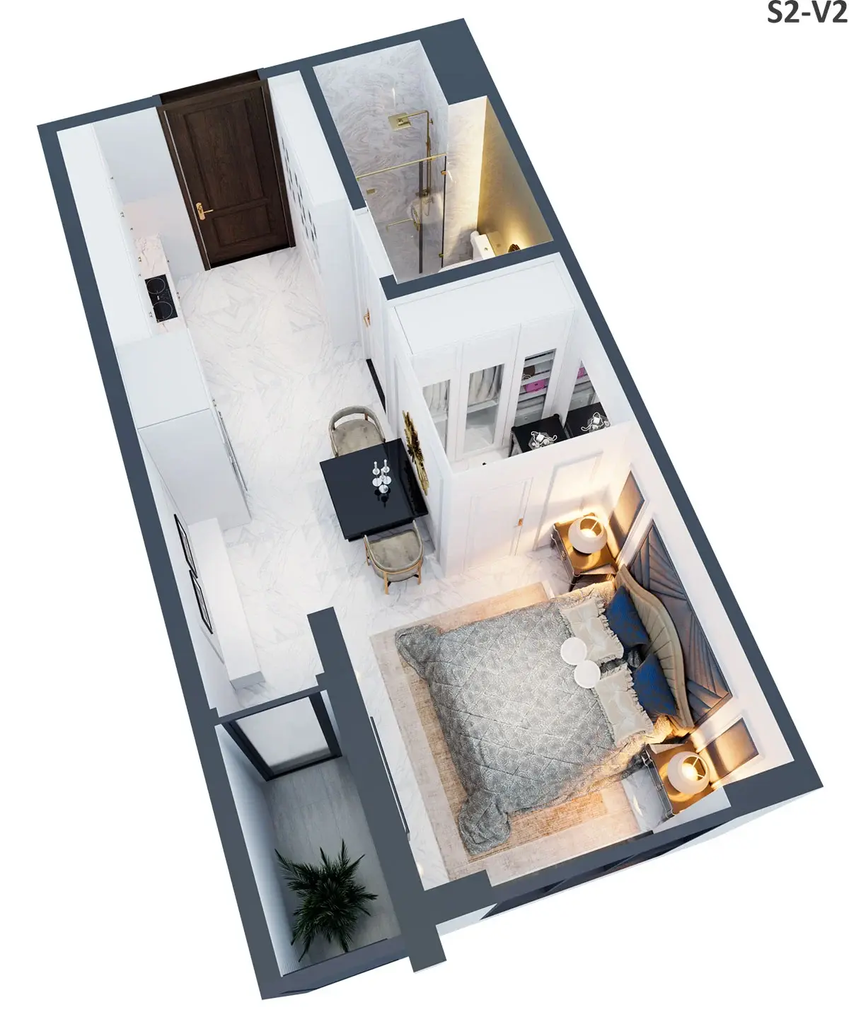 Căn hộ Studio (30,3 - 36,5 m2)