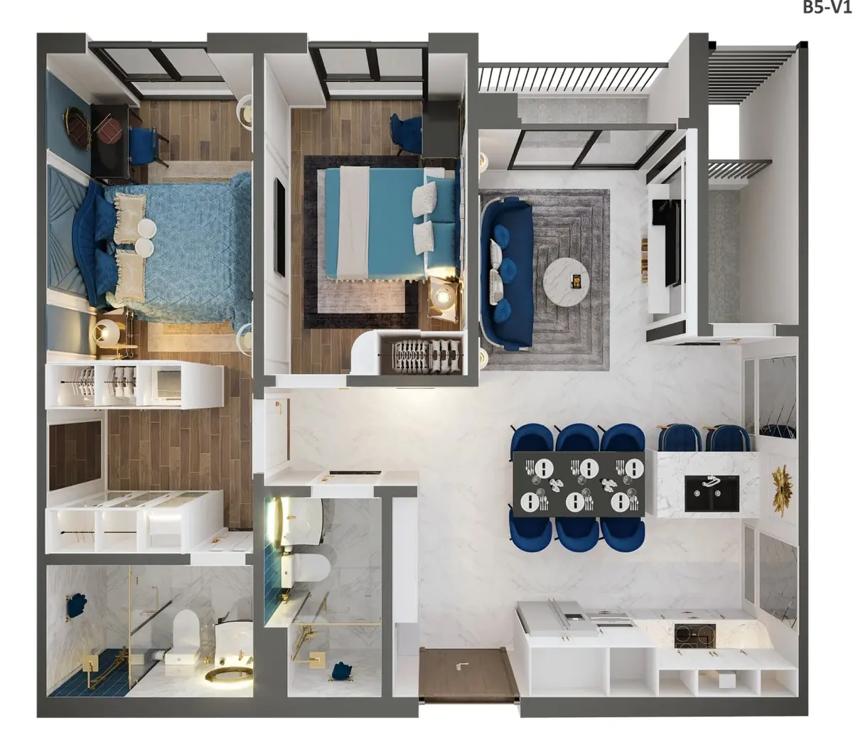 Thiết kế căn 2 PN