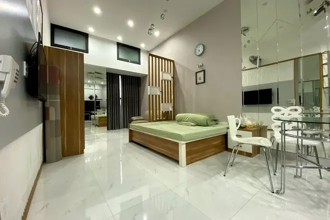 Cho thuê căn hộ Studio giá rẻ, nhà mới, Full nội thất dự án The Sun Avenue