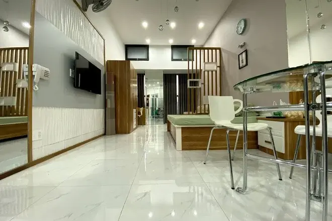 Cho thuê căn hộ Studio giá rẻ, nhà mới, Full nội thất dự án The Sun Avenue
