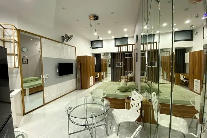 Cho thuê căn hộ Studio giá rẻ, nhà mới, Full nội thất dự án The Sun Avenue
