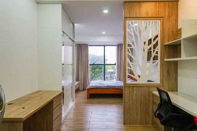 The Sun Avenue cho thuê studio 35m2 đầy đủ nội thất giá 9,5 triệu lót sàn gỗ sạch
