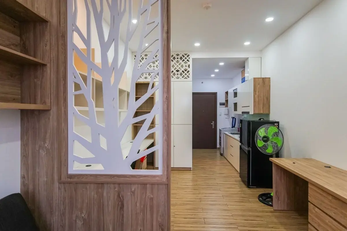 The Sun Avenue cho thuê studio 35m2 đầy đủ nội thất giá 9,5 triệu lót sàn gỗ sạch