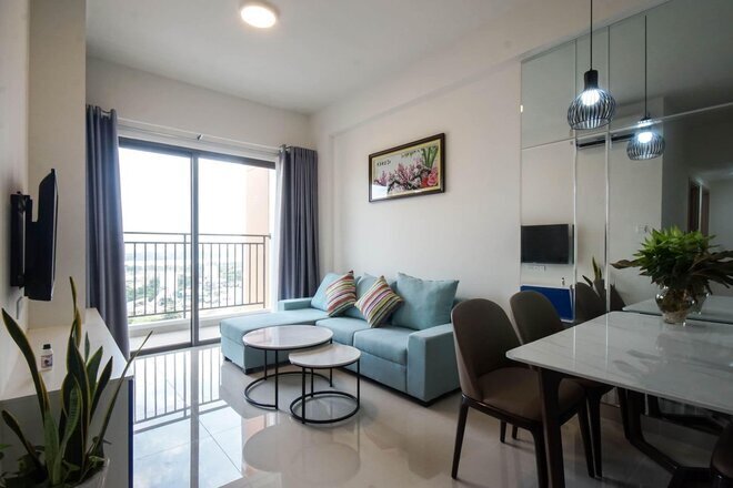 Căn hộ 2pn cho thuê full nội thất giá 16,5 triệu view thoáng The Sun Avenue