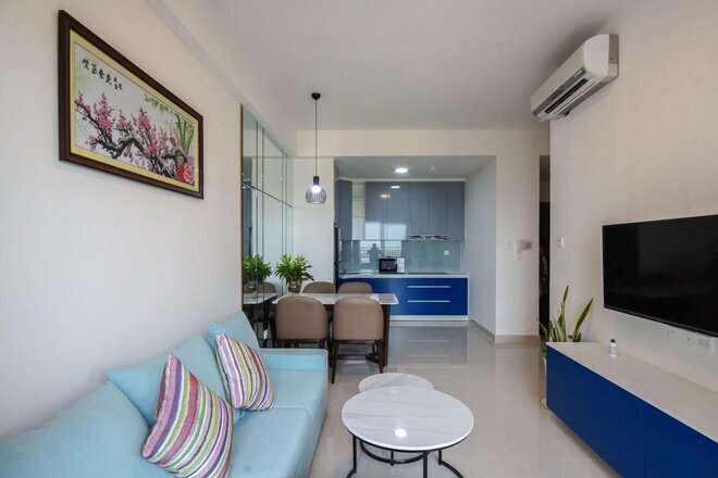 Căn hộ 2pn cho thuê full nội thất giá 16,5 triệu view thoáng The Sun Avenue