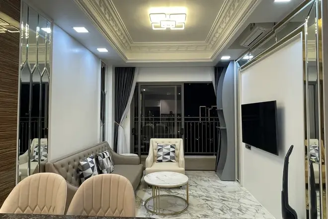 Căn hộ 2 phòng ngủ nội thất cao cấp nhà mới đẹp giá 17 triệu tone màu sang trọng