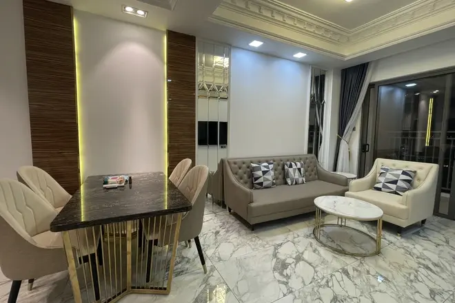 Căn hộ 2 phòng ngủ nội thất cao cấp nhà mới đẹp giá 17 triệu tone màu sang trọng