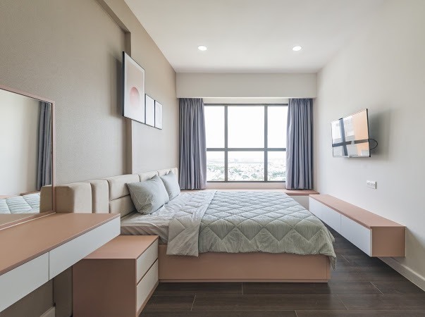 Cho thuê 2PN Nhà mới, tone sáng, lầu cao view sông The Sun Avenue Quận 2