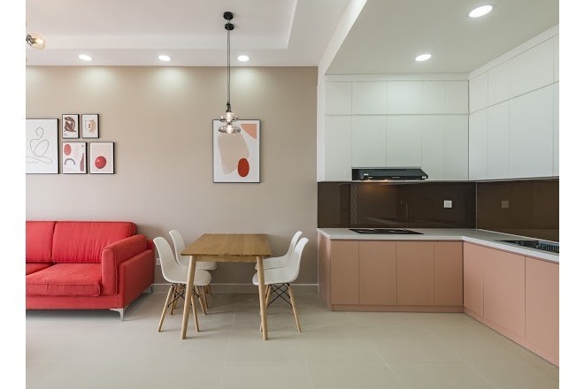 Cho thuê 2PN Nhà mới, tone sáng, lầu cao view sông The Sun Avenue Quận 2