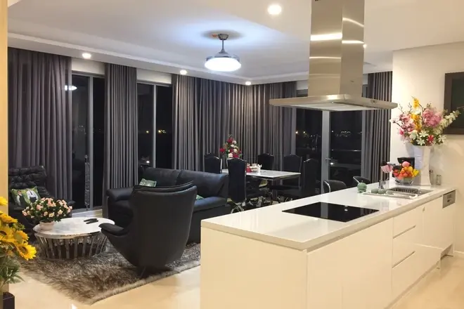 Cho thuê căn hộ 4PN Đảo Kim Cương 170m2 Full nội thất View trọn Sông Sài Gòn