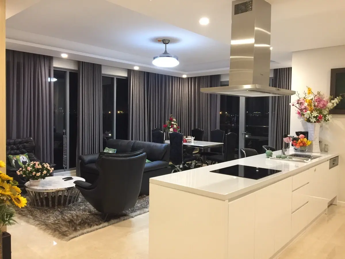 Cho thuê căn hộ 4PN Đảo Kim Cương 170m2 Full nội thất View trọn Sông Sài Gòn