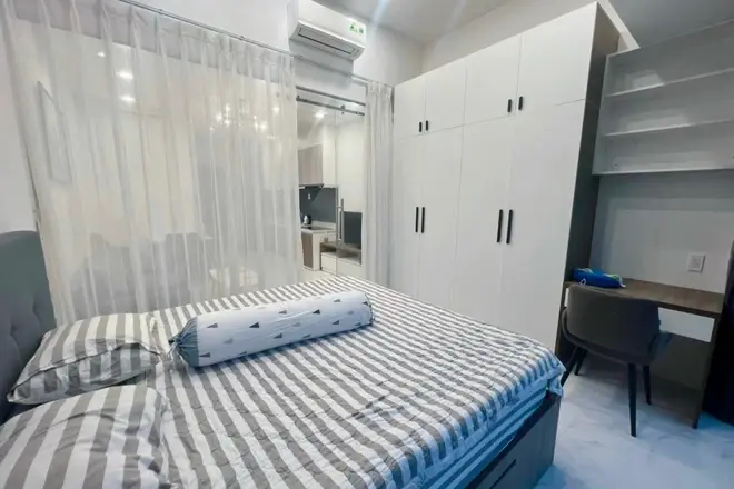 Cho thuê căn hộ 1 phòng ngủ tháp trung tâm giá 13 triệu bao phí nhà rất đẹp mới