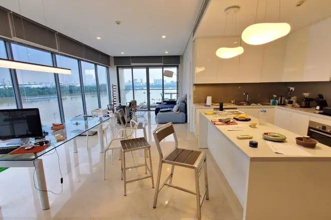 Cho thuê 2pn Đảo Kim Cương giá 1700$ căn góc view sông đẹp