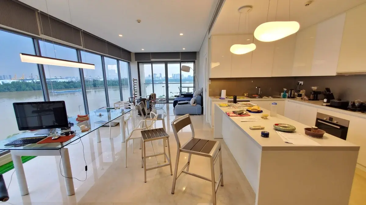 Cho thuê 2pn Đảo Kim Cương giá 1700$ căn góc view sông đẹp
